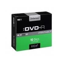 Intenso - 10 x DVD-R (G) - 4,7 GB (120 min.) 16x - Inkjet-printbar overflade - Slim Jewel Case - Lagermedium (4801652)
