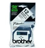 Brother - printertape - sort, hvid - rulle (1,2 cm) - 1 stk. (MK231)