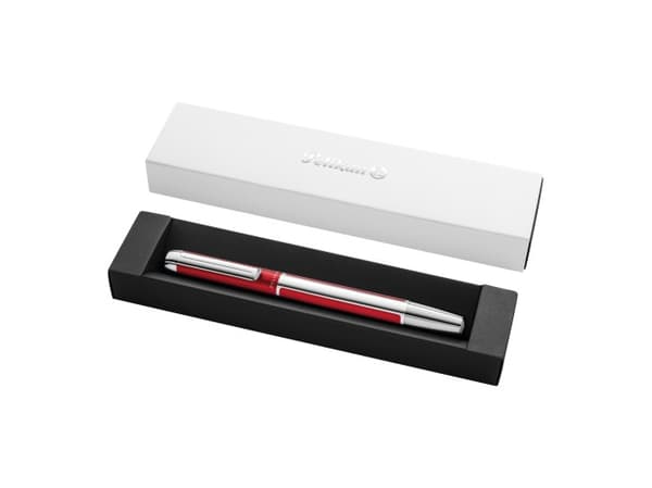 Pelikan Pura P40, Bordeaux, Sølv, Fyllesystem med patron, Blå, Aluminium, Rustfritt stål, Medium