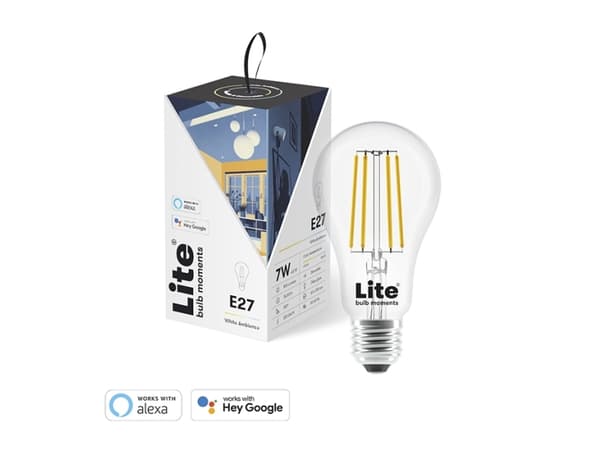 Lite Bulb Moments A60 2700-6500K E27 6W Klar glas filament Hvid atmosfære