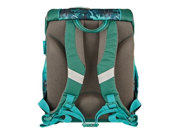 Herlitz UltraLight Plus Green Rex, Pencil pouch, Sport bag, Pennfack, Skolväska, Pojke, Grundskola, Ryggsäck, 15 l, Framficka, Sidoficka