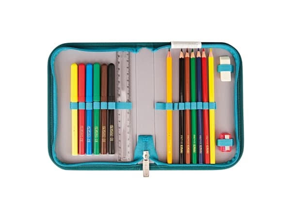 Herlitz UltraLight Plus Green Rex, Pencil pouch, Sport bag, Pennfack, Skolväska, Pojke, Grundskola, Ryggsäck, 15 l, Framficka, Sidoficka