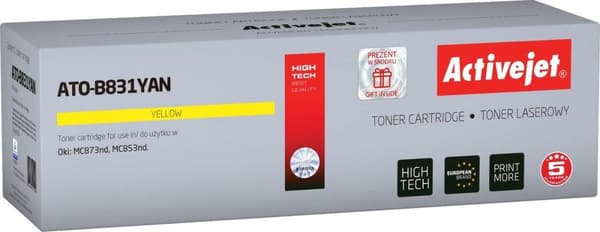 Activejet ATO-B831YN toner (erstatning for OKI 45862814; Supreme; 10000 sider; gul)