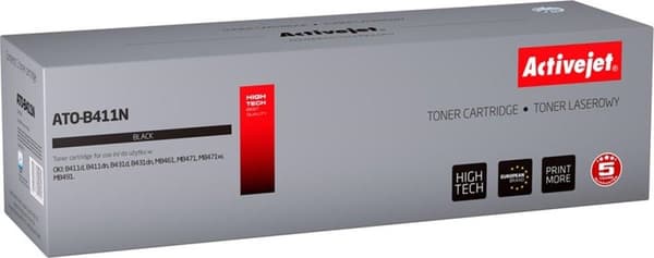 Activejet ATO-B431N toner til OKI printer; OKI 44574902 udskiftning; Supreme; 10000 sider; sort
