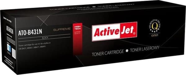 Activejet ATO-B431N toner til OKI printer; OKI 44574902 udskiftning; Supreme; 10000 sider; sort