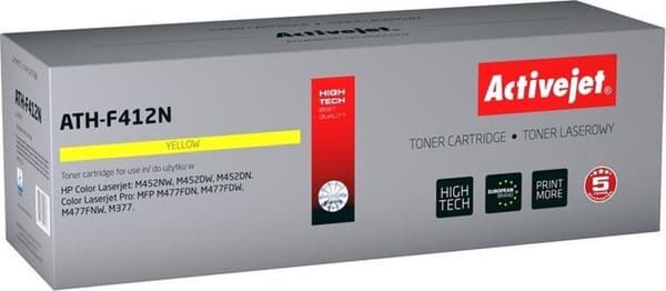 Activejet ATH-F412N toner (erstatning for HP 410A CF412A; Supreme; 2300 sider; gul)