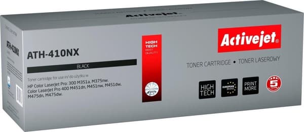 Activejet ATH-410NX toner til HP printer; HP 305X CE410X udskiftning; Supreme; 4000 sider; sort