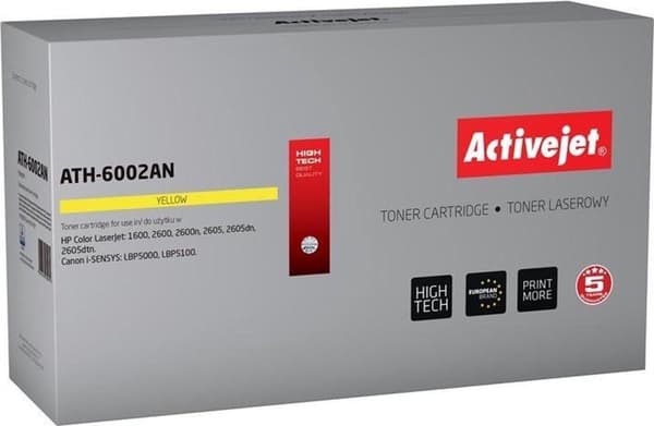 Activejet ATH-6002AN toner för HP-skrivare; HP 124A Q6002A, Canon CRG-707Y ersättning, Premium; 2000 sidor; gul