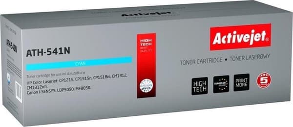 Activejet ATH-541N toner til HP printer; HP 125A CB541A, Canon CRG-716C erstatning; Supreme; 1600 sider; cyan