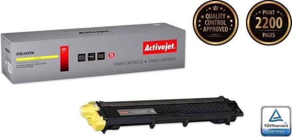 Activejet ATB-245YN toner til Brother printer; Brother TN-245Y udskiftning; Supreme; 2200 sider; gul
