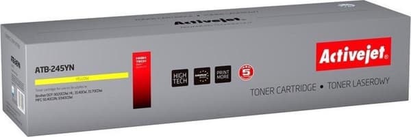 Activejet ATB-245YN toner til Brother printer; Brother TN-245Y udskiftning; Supreme; 2200 sider; gul