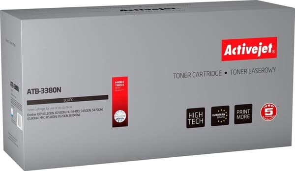 Activejet ATB-3380N toner til Brother printer; Brother TN-3380 erstatning; Supreme; 8000 sider; sort