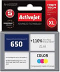 Pikkukuva 4 / 5: Activejet AH-650CR -muste HP-tulostimeen; HP 650 CZ102AE -vaihtokasetti; Premium; 21 ml; väri