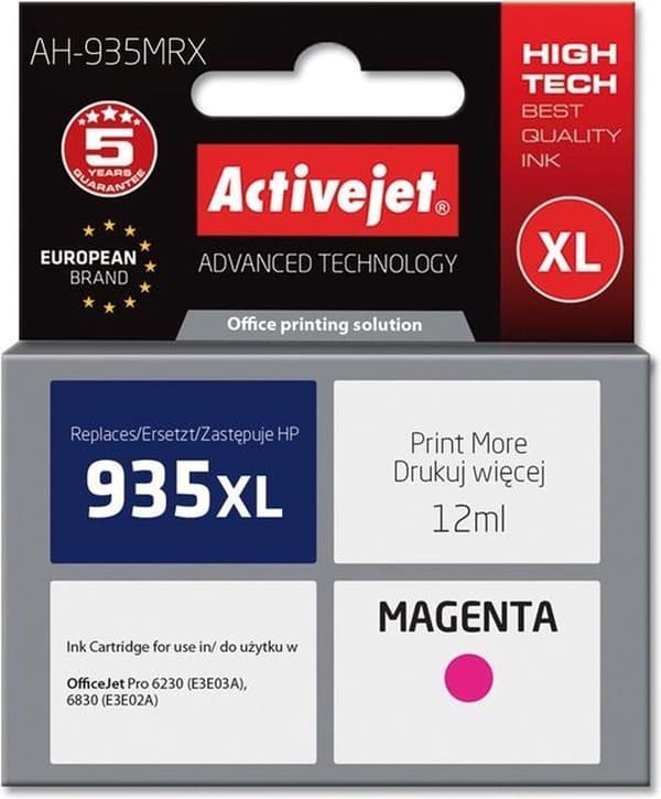 Activejet AH-935MRX muste HP-tulostimelle; HP 935XL C2P25AE vaihto; Premium; 12 ml; magenta