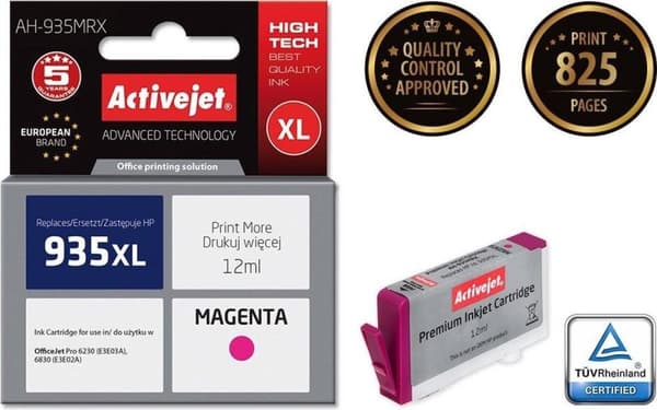 Activejet AH-935MRX muste HP-tulostimelle; HP 935XL C2P25AE vaihto; Premium; 12 ml; magenta
