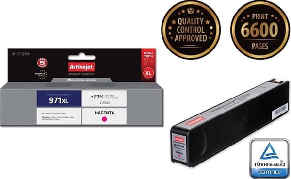 Activejet AH-971MRX blæk til HP printer; HP 971XL CN627AE erstatning; Præmie; 100 ml; magenta