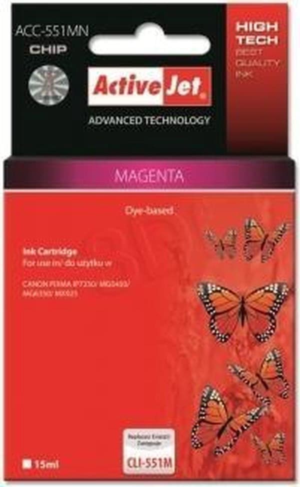 Activejet ACC-551MN bläckpatron (ersättning för Canon CLI-551M; Supreme; 15 ml; magenta)