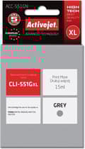 Miniatyrbillede 4 af 4: Activejet ACC-551GN blæk til Canon printer; Canon CLI-551G erstatning; Supreme; 15 ml; grå