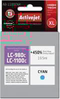 Miniatyrbillede 1 af 8: Activejet AB-1100CNX blæk (erstatning for Brother LC1100/LC980C; Supreme; 19,5 ml; cyan)