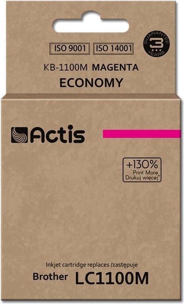 Actis KB-1100M blæk til Brother printer; Brother LC1100M/LC980M udskiftning; Standard; 19 ml; magenta