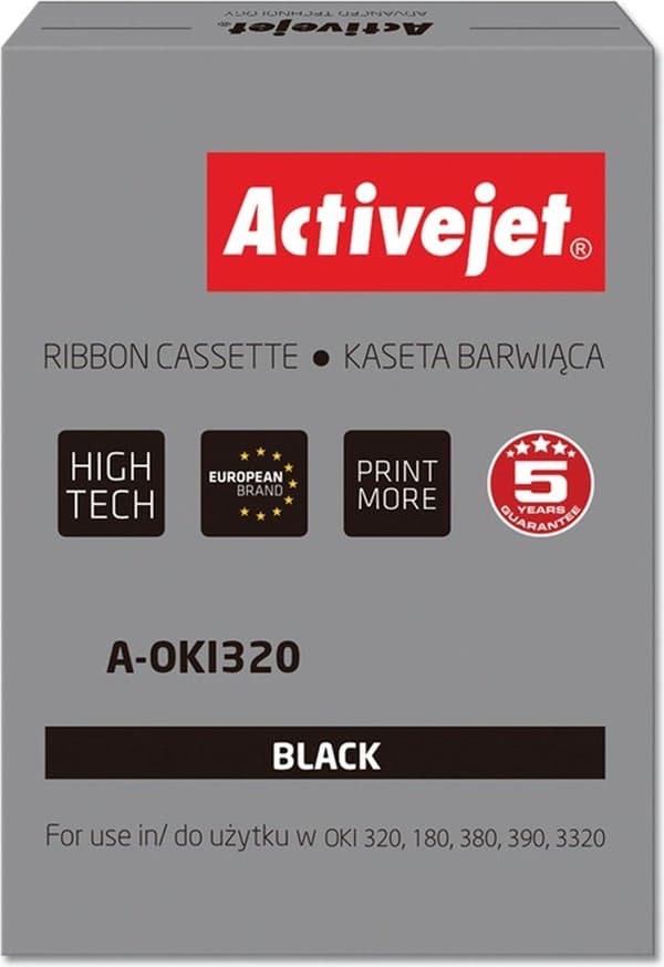 Activejet A-OKI320 -värinauha (vaihto-OKI 9002303; 3000000 merkkiä; Supreme; musta) 100 kpl