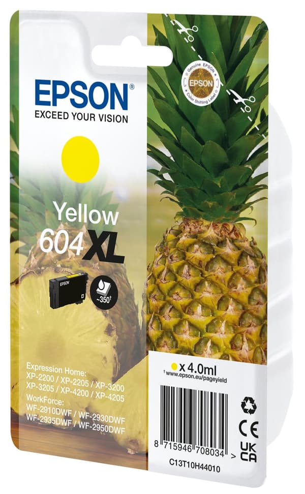 Epson 604XL Singlepack - 4 ml - XL - keltainen - alkuperäinen - läpipainopakkaus RF / akustisella hälytyssignaalilla - mustepatruuna (C13T10H44020)