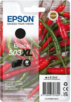 Epson 503XL - 9,2 ml - XL - svart - original - blister med RF / akustisk larmsignal - bläckpatron - för Expression Home XP-5200, XP-5205, WorkForce WF