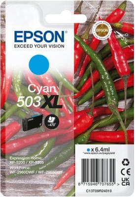 Epson 503XL - 6,4 ml - XL - cyan - original - blister med RF / akustisk larmsignal - bläckpatron - för Expression Home XP-5200, XP-5205, WorkForce WF-
