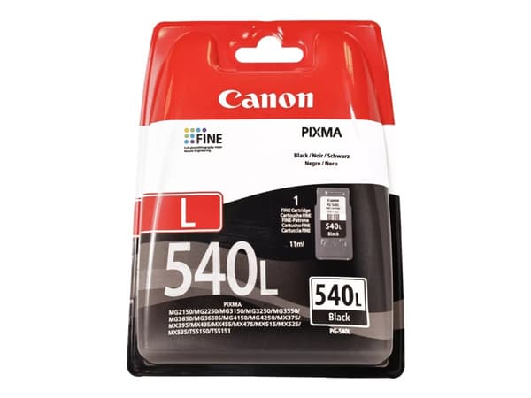 Canon PG-540L - 11 ml - L-storlek - svart - original - bläckpatron - för PIXMA MG3250, MG3550, MG3650, MG4250, MX395, MX455, MX475, MX525, MX535, TS5