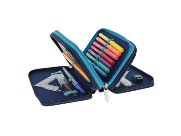 Herlitz TriCase Deep Ocean, 31 kpl, Sininen, Valkoinen, Polyesteri, Kuva, 190 mm, 70 mm