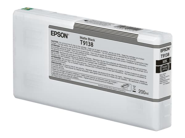 Epson T9138 Matte Black Ink Cartridge (200ml), Standardavkastning, Pigmentbaserat bläck, 200 ml, 1 styck