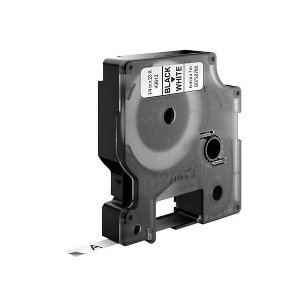 dymo Farvetape S0720780 43613 6mm Sort på Hvid