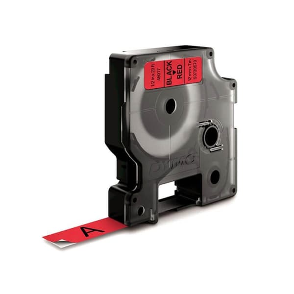 DYMO Färgband S0720570 45017 12mm Svart på Röd