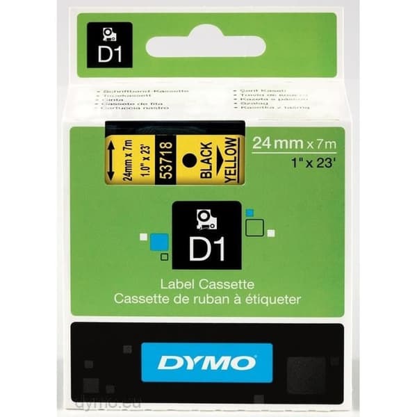 DYMO Fargebånd S0720980 53718 24 mm svart på gult