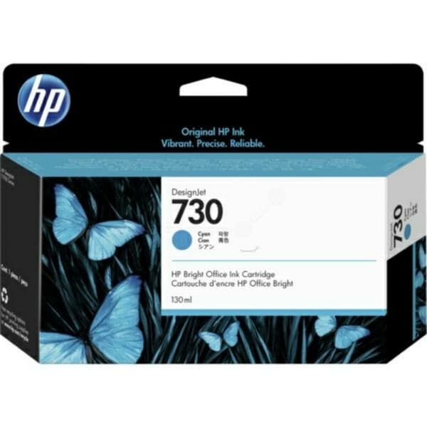 Alkunperäinen mustepatruuna HP 730 (P2V62A) Musta Syaani