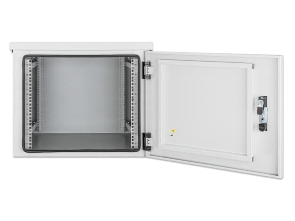 Intellinet 716109, Väggmonterad rack, 9U, 100 kg, Knapplås, Förbättrad kabelhantering, 36 kg