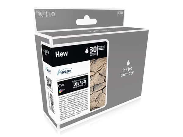 Astar AS42056, Pigmentbasert blekk, Svart, Cyan, Fiolblå, Gult, HP, Multi pack, HP Deskjet 450, 51XX, 55XX, 56XX, 5850, 96XX; Digital Copier Printer