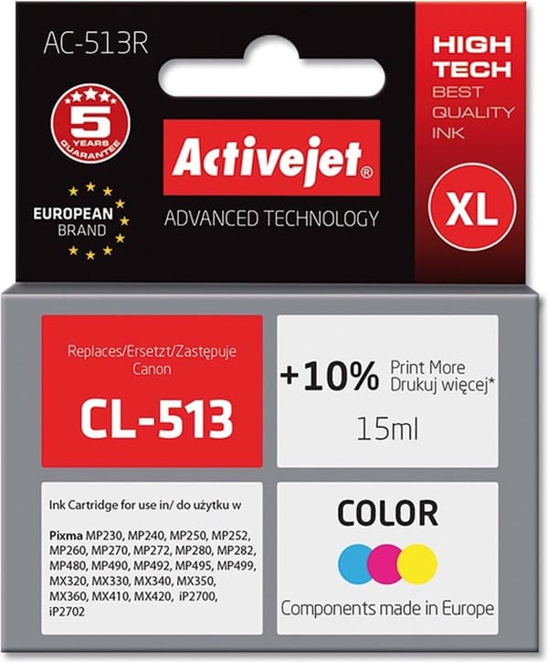 Activejet AC-513R-bläck (ersättning för Canon CL-513; Premium; 15 ml; färg)