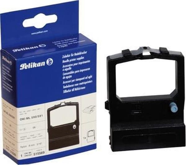 Pelikan - sort - bånd - til OKI Microline 520, 520 Elite, 521, 521 Elite, 590, 590 Elite, 591, 591 Elite