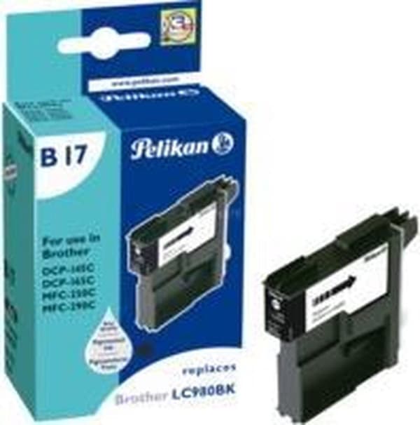 Pelikan LC980bk - Svart - Brother DCP-145C - 165C - 185C - 195C - 365CN - 375CW - 385C - 395CN - 585CW - 6690CW - J715W - MFC-250CW - 4507CW - 5)