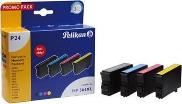 Pelikan P24 - 4-pak - sort, gul, cyan, magenta - kompatibel - blækpatron (alternativ til: HP 364XL) - til HP Deskjet 35XX, Photosmart 55XX, 55XX B111,