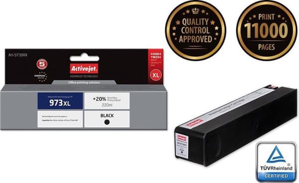 Activejet AH-973BRX blæk (erstatning for HP 973XL L0S07AE; Premium; 220 ml; sort)