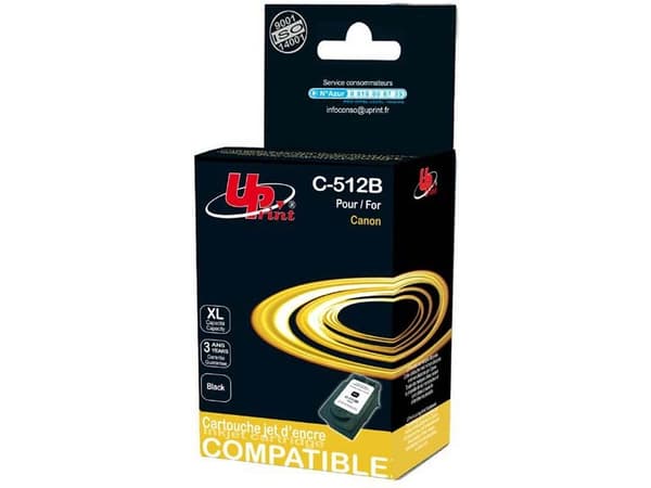 UPrint-kompatibelt blekk / su blekk PG512BK, C-512B, juodas, 18ml