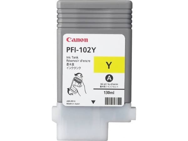 Canon LUCIA PFI-102 Y - 130 ml - gul - original - blekktank - for imagePROGRAF iPF510, iPF610, iPF650, iPF655, iPF750, iPF755, iPF760, iPF765, LP17,