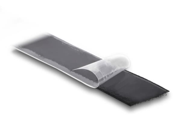 Delock - Krok- og sløyfefesteinnretning - heavy-duty self-adhesive - 15 m - svart