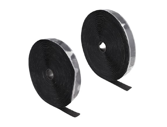 Delock - Krok- og sløyfefesteinnretning - heavy-duty self-adhesive - 15 m - svart