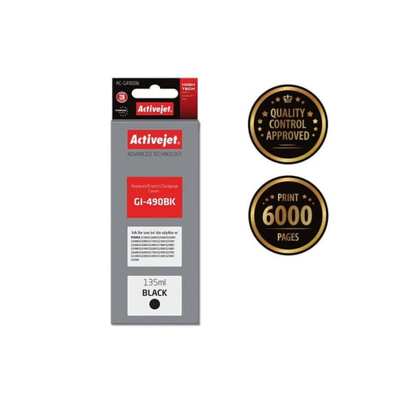 Original blækpatron Activejet AC-G490Bk Sort