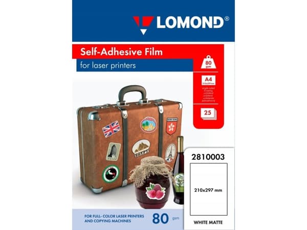 Selvklebende polyesterfilm Lomond PET Laserjet Film Selvklebende Transparent Matt A4, 25 ark