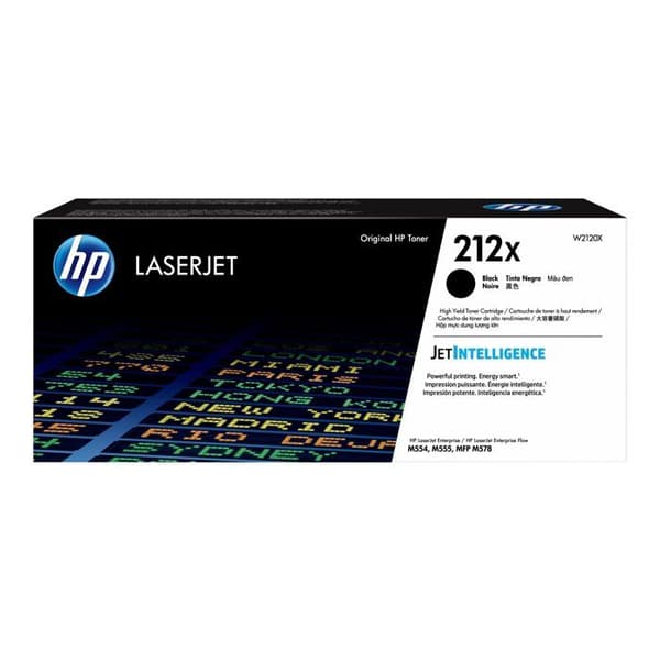 HP 212X original svart tonerkassett med hög kapacitet (W2120X) för HP Color LaserJet Enterprise M555dn/M555x/M554dn/M578dn/M578f/M578c