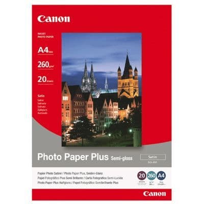CANON Paket med 1 halvblankt bläckstrålefotopapper 260g/m2 - SG-201 - A4 - 20 ark